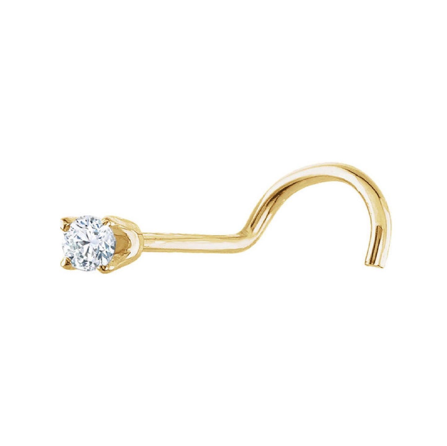 14k 2.0mm Diamond Nose Stud .03 ctw