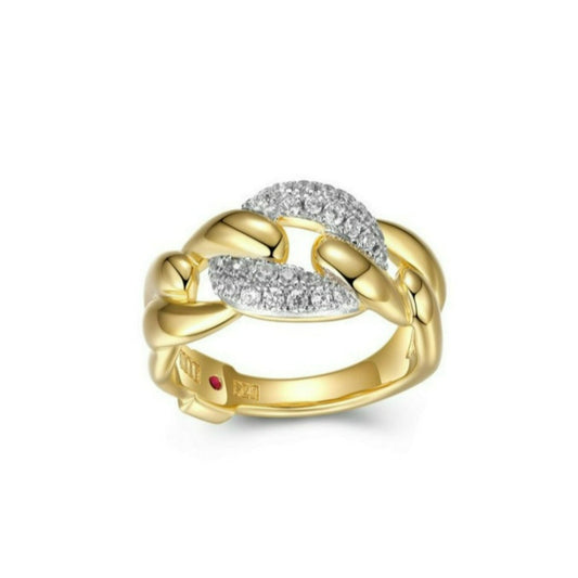 Elle "EBULLIENCE" Gold And Rhodium Plated 2 Tone Twisted Oval Link