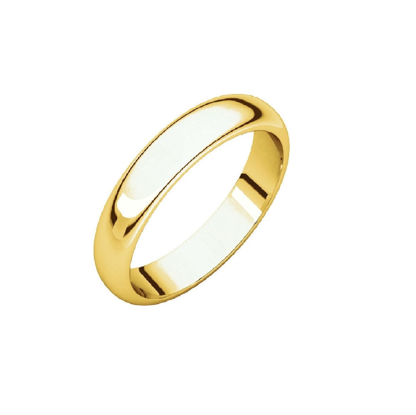 22K Gold 4mm High Polished Traditional Domed Wedding Band