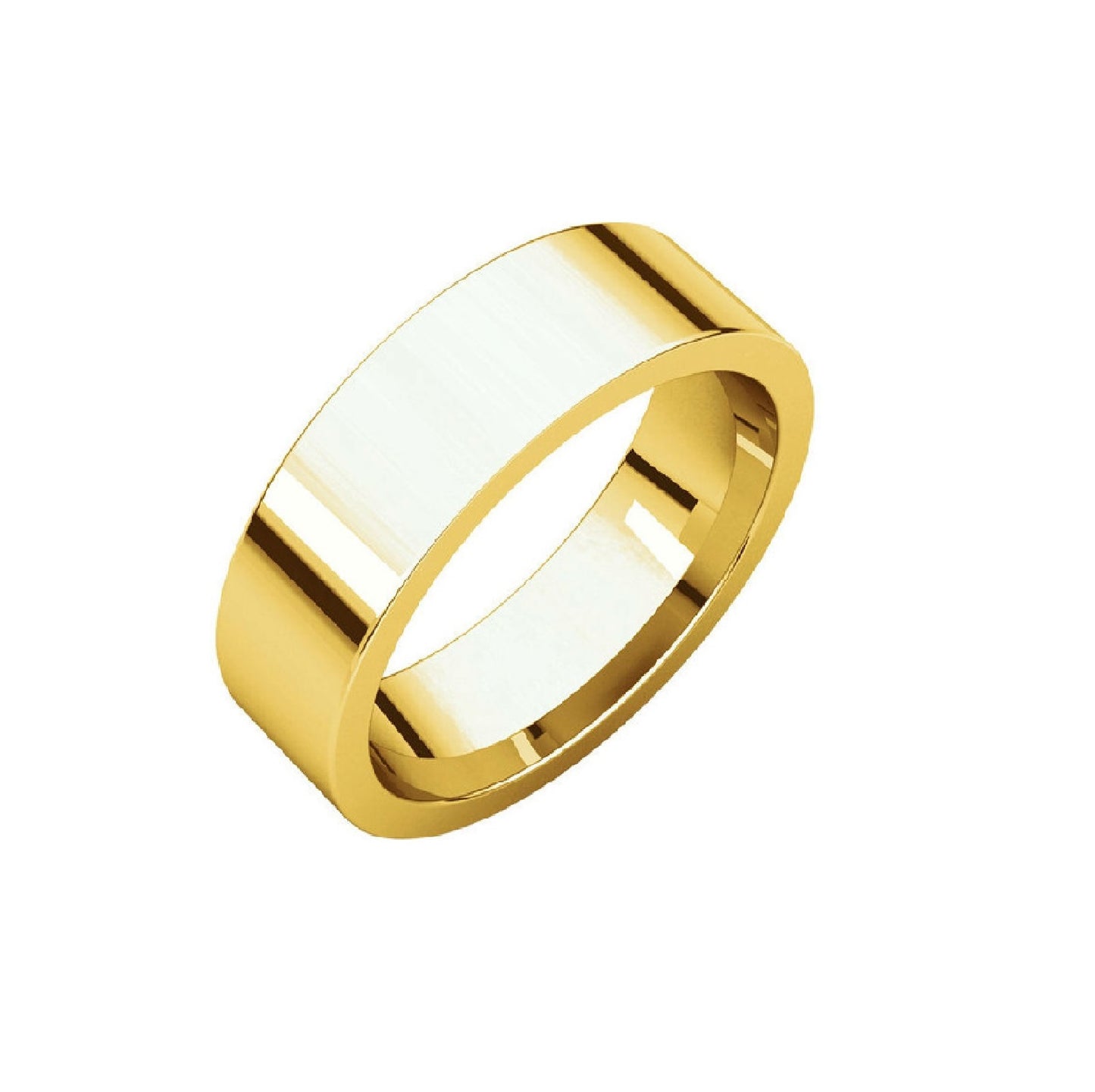 22K Gold 6mm High Polished Flat Wedding Band