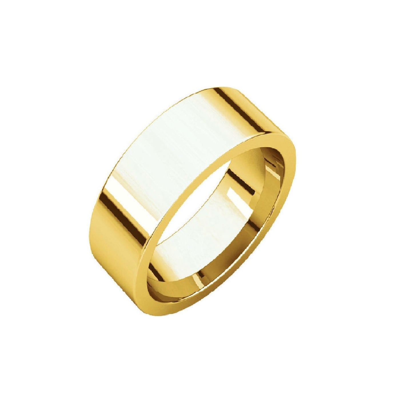 22K Gold 7mm High Polished Flat Wedding Band