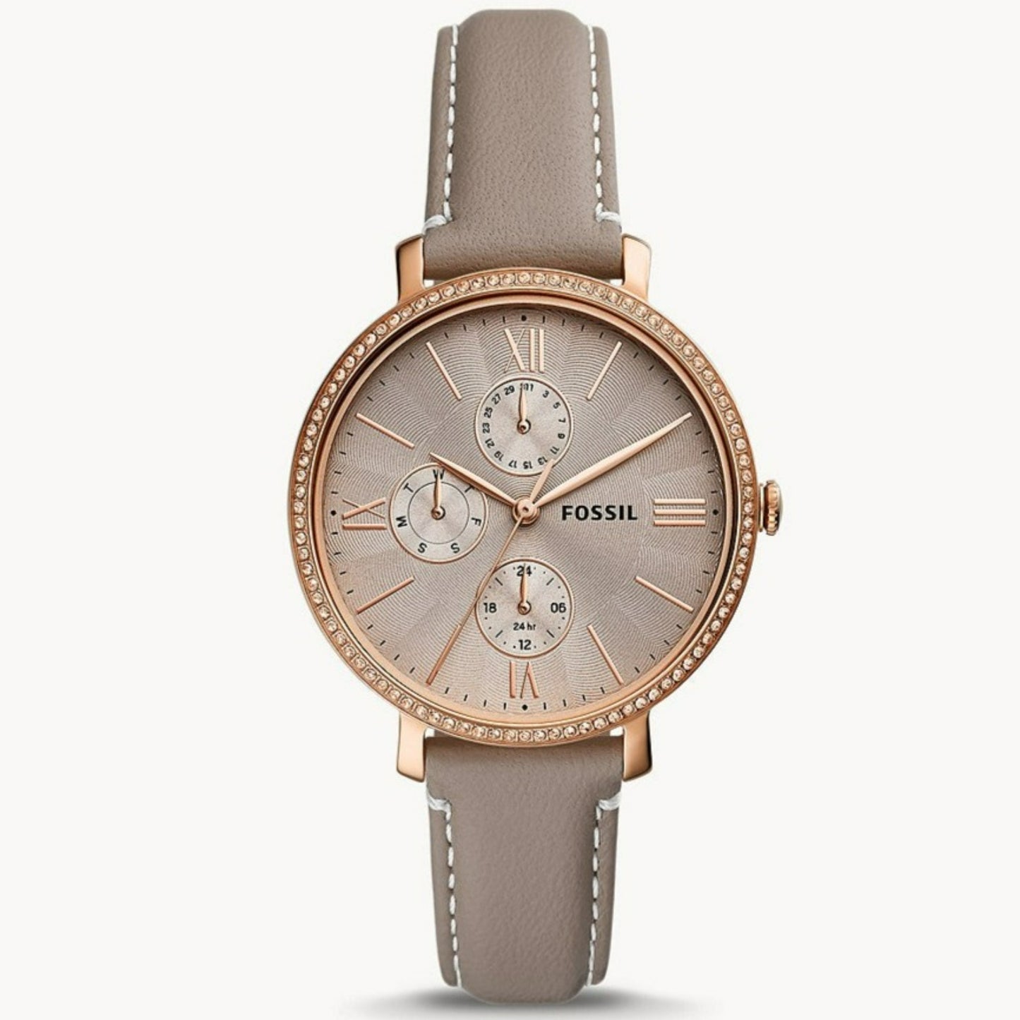 Jacqueline Multifunction Grey Eco Leather Watch ES5097