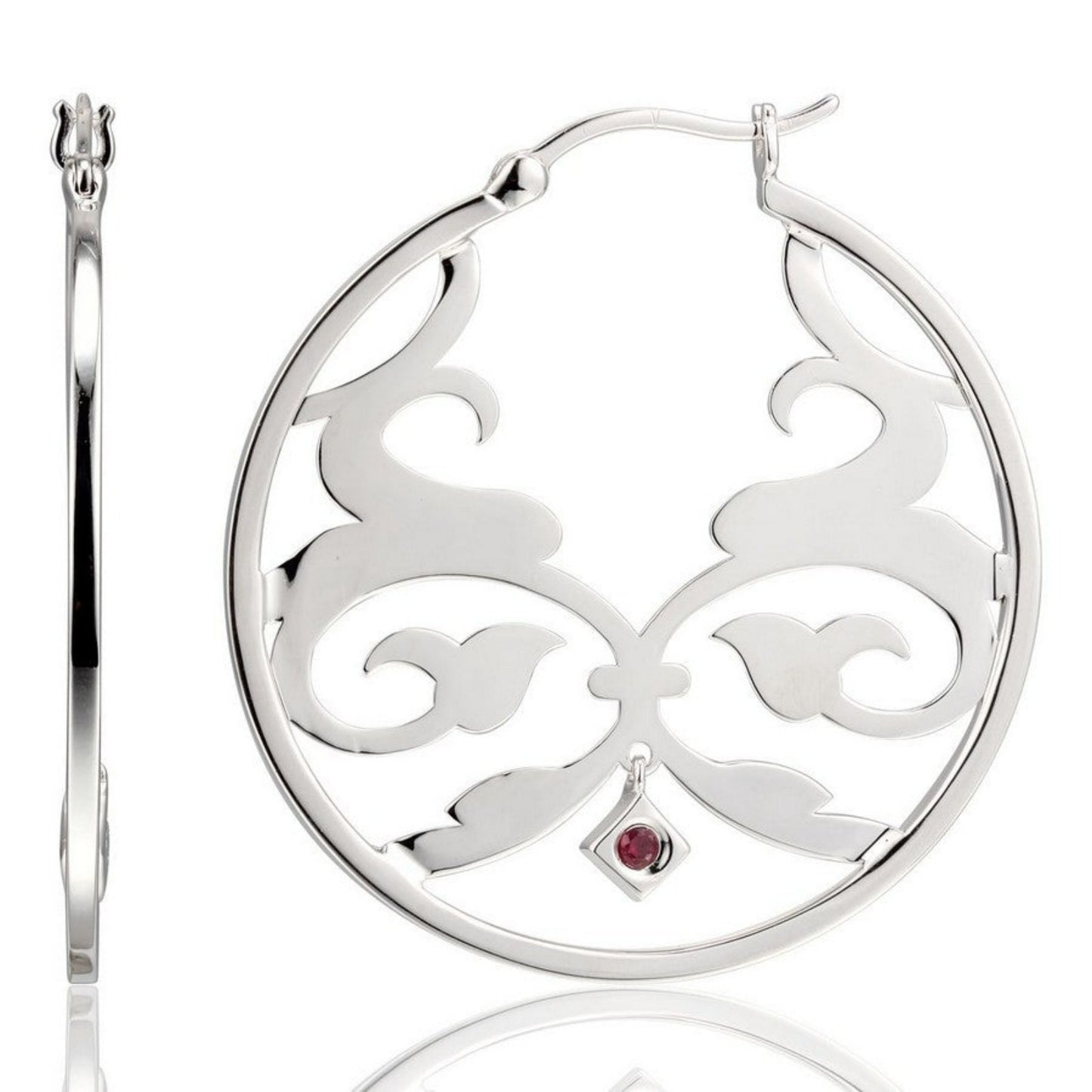 Sterling Silver Rhodium Plated Filigree