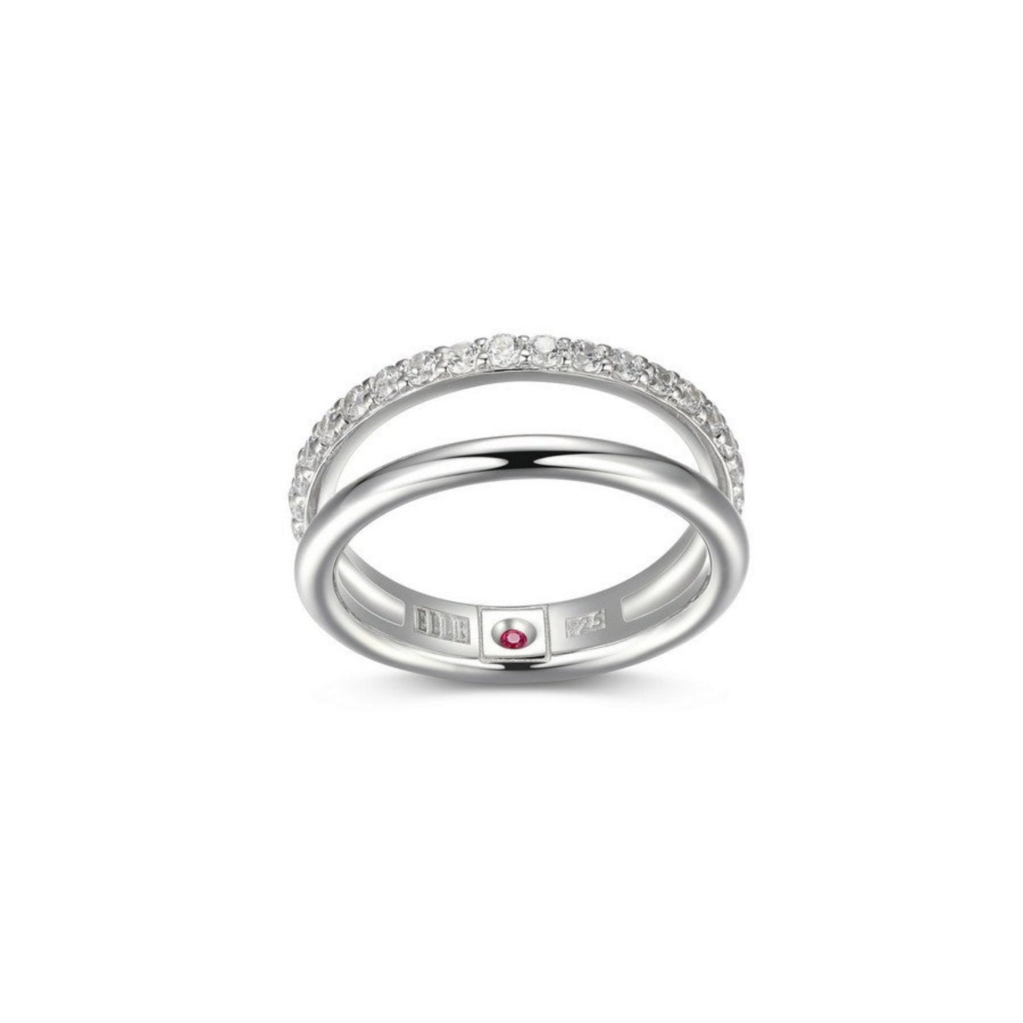 Elle "SIMPATICO" Rhodium Plated 2mm Open Band