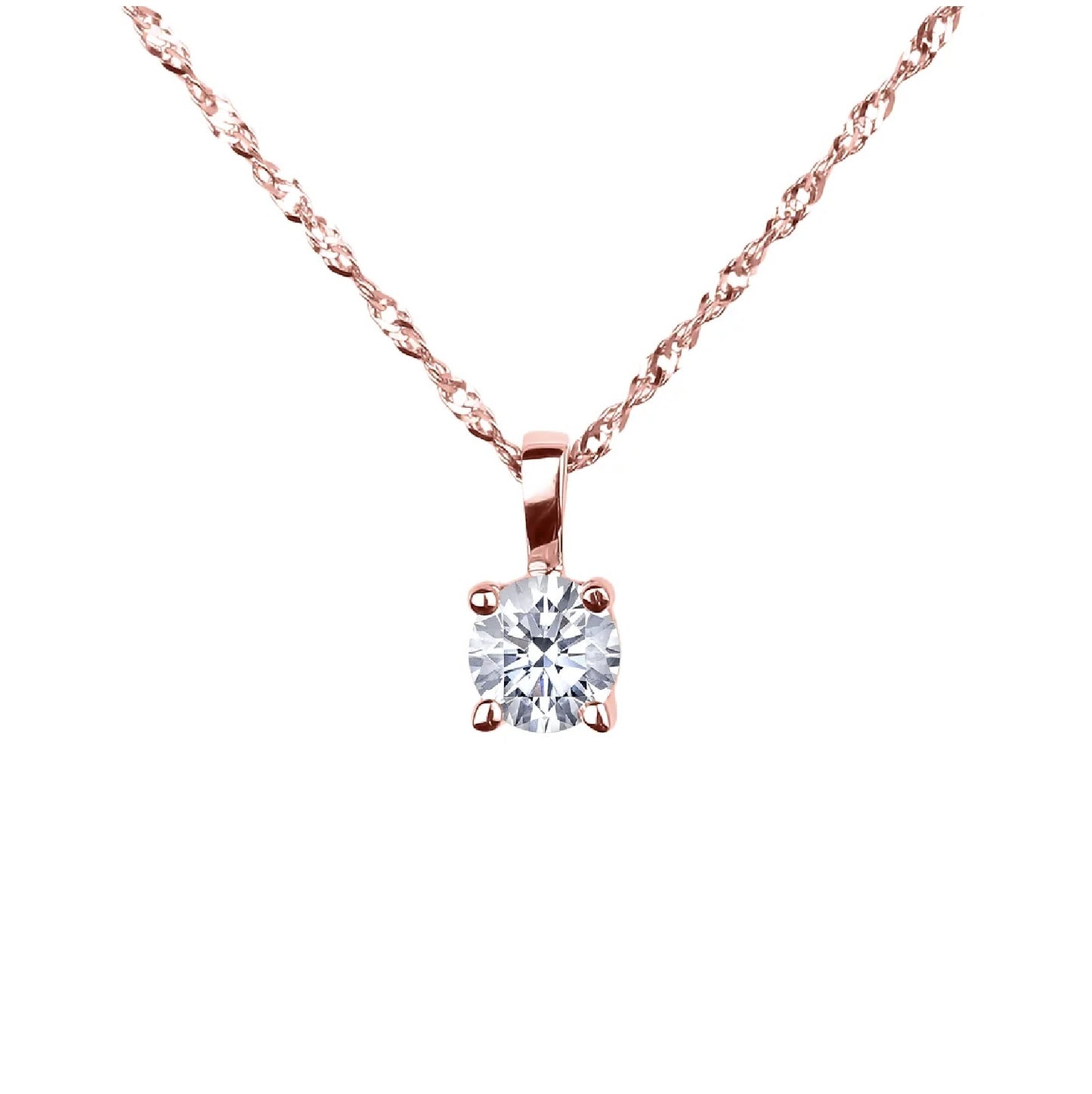 Round Diamond Pendant 0.10 ct 14K