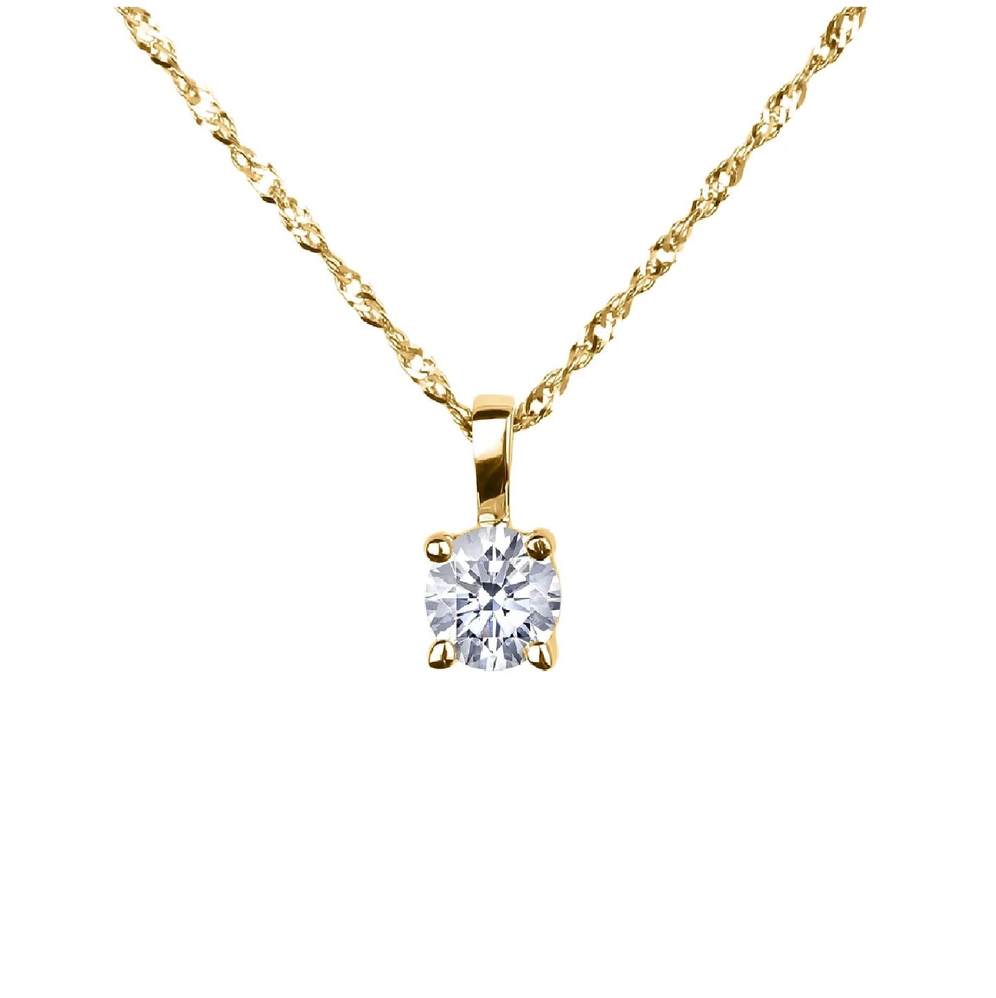 Round Diamond Pendant 0.10 ct 14K