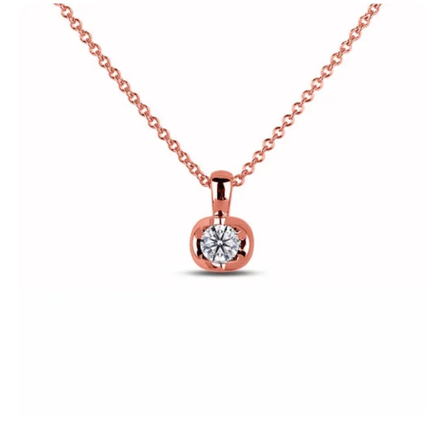 Round Diamond Pendant 0.10 ct 14K