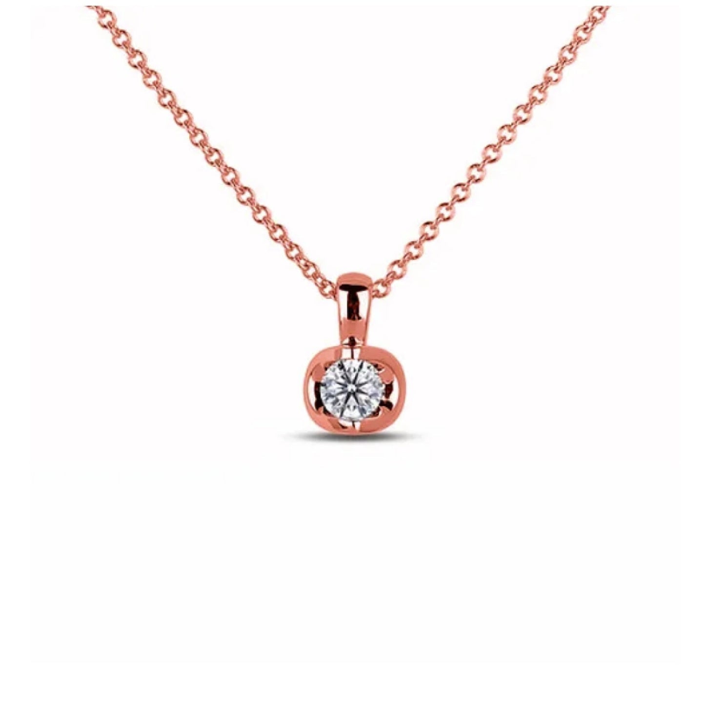 Round Diamond Pendant 0.30 ct 14K