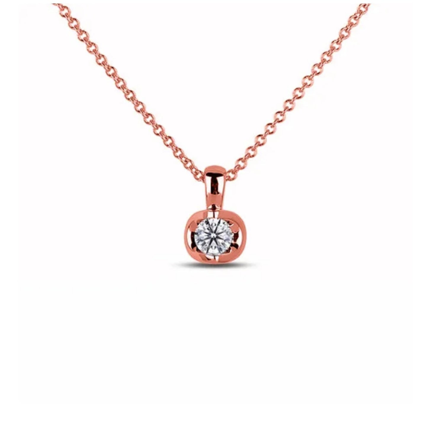 Round Diamond Pendant 0.15 ct 14K