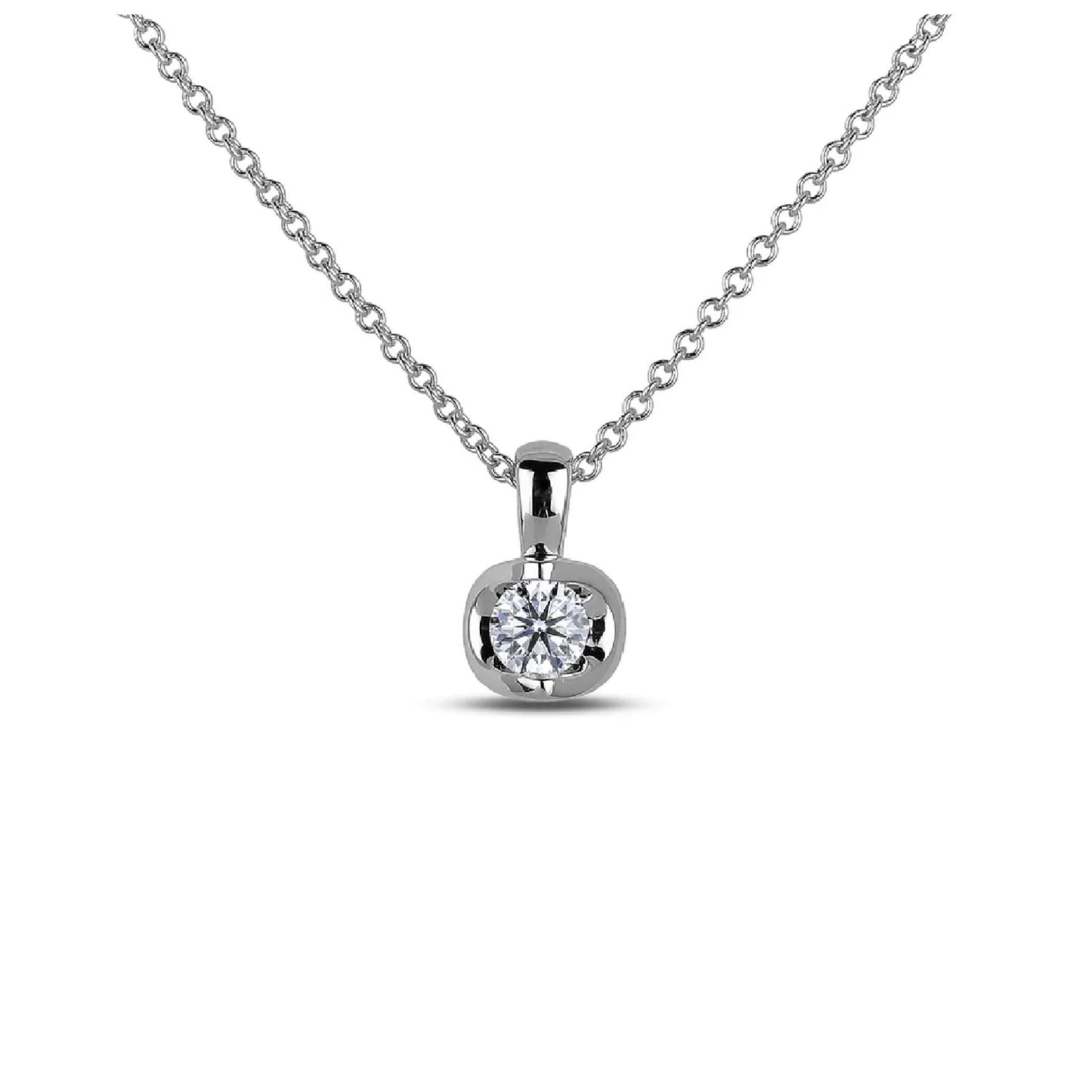 Round Diamond Pendant 0.10 ct 14K