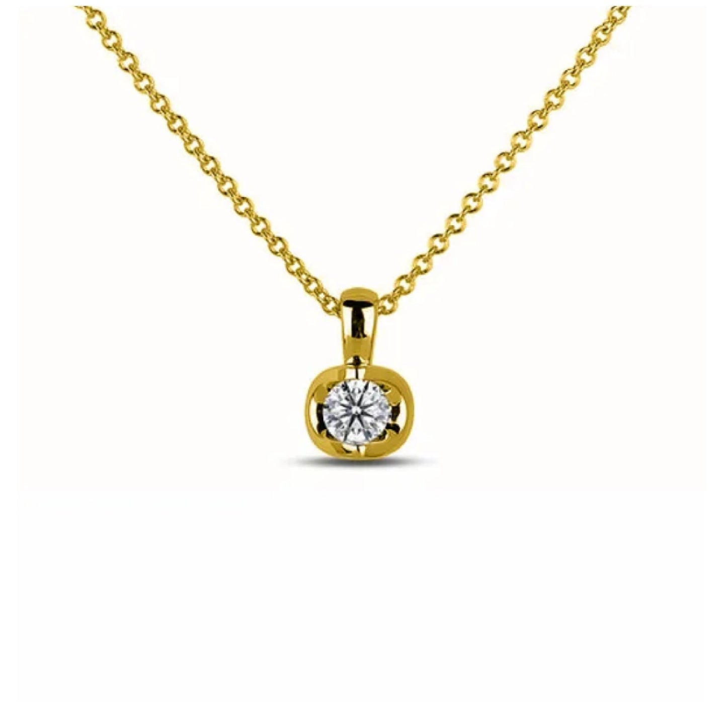 Round Diamond Pendant 0.30 ct 14K