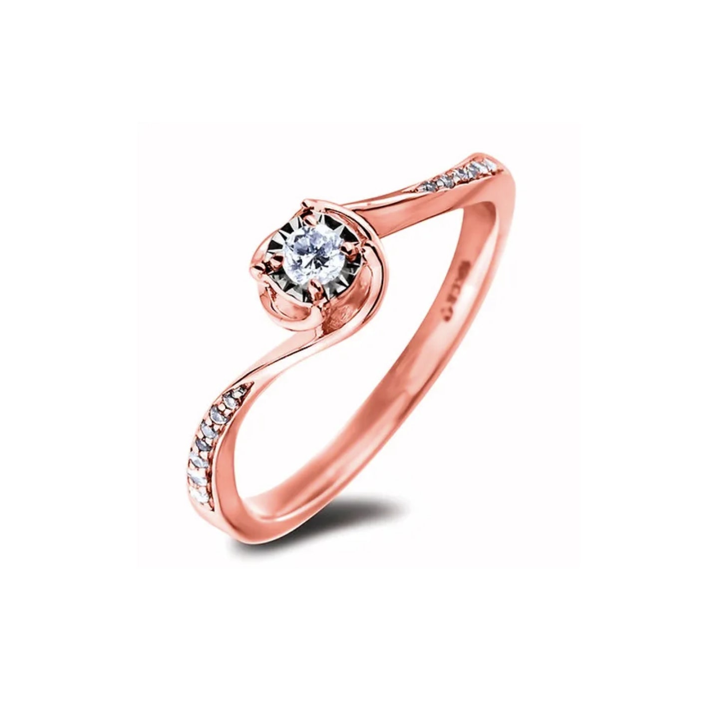 Diamond Wave Engagement Ring