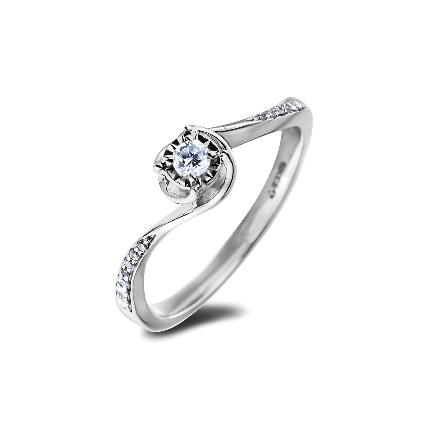 Diamond Wave Engagement Ring