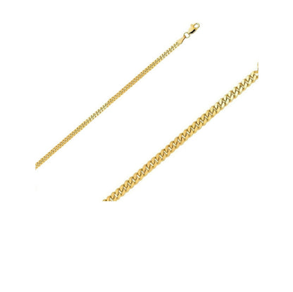 14k Gold 3mm Flat Curb Chain Anklet