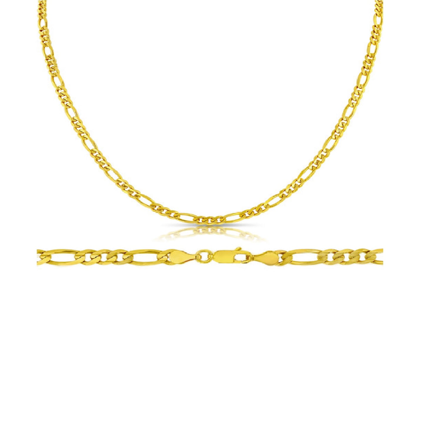 14k Gold 4.0 mm Figaro Chain Anklet