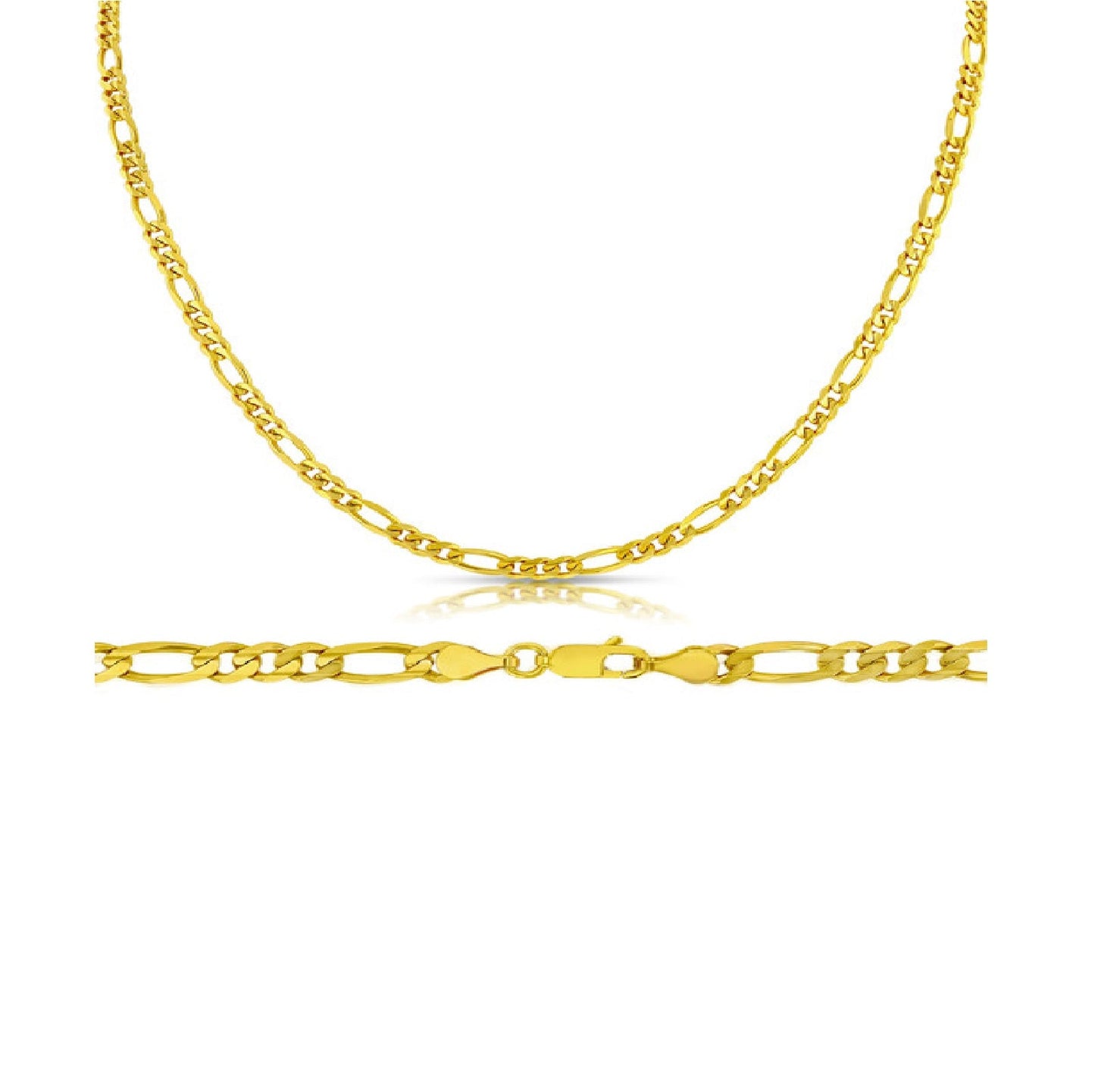 14k Gold 3.1 mm Figaro Chain Anklet