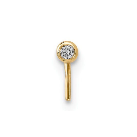 14k 2.2mm CZ Nose Stud