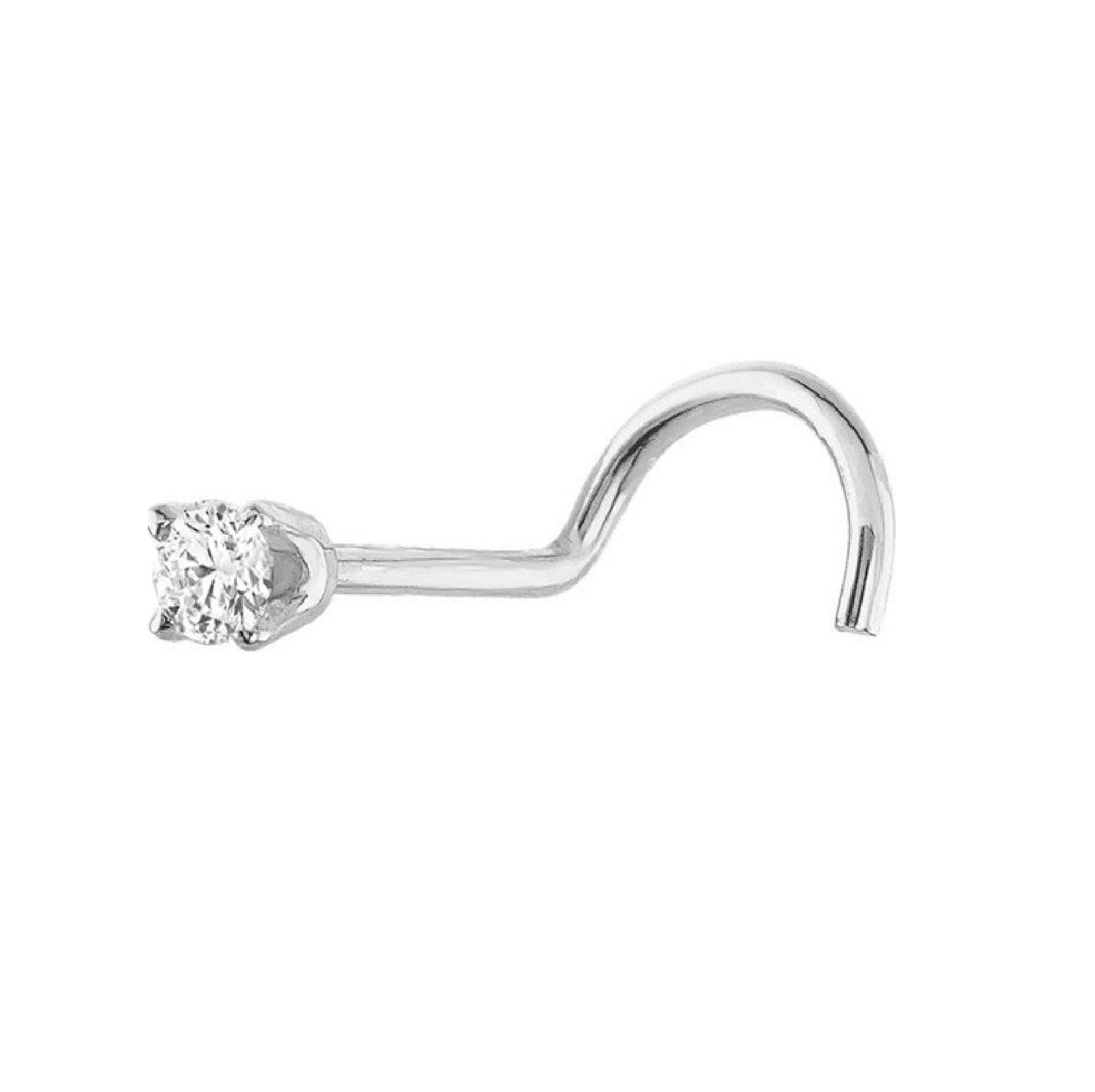 14k 2.0mm Diamond Nose Stud .03 ctw