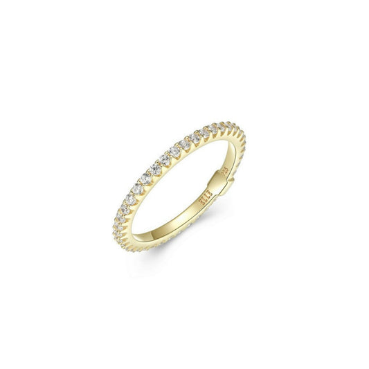 Elle "STARDUST" Gold Plated Clear Skinny Eternity Band