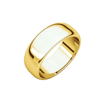 22K Gold 7mm High Polished Traditional Domed Wedding Band