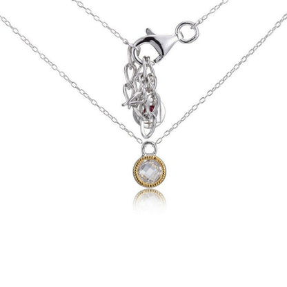 Sterling Silver Rhodium And Gold Plated Single Bezel Set