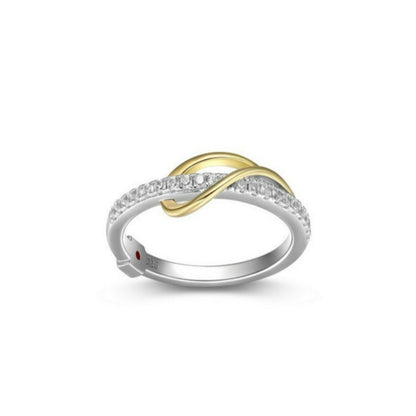 Elle "CONFLUENCE" Rhodium And Gold Plated2 Tone Pear Shape
